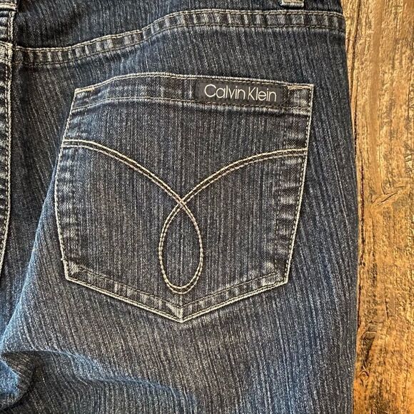 Calvin Klein Sz 29/8 Blue Classic Design Faded Straight Designer Jeans - Picture 6 of 6